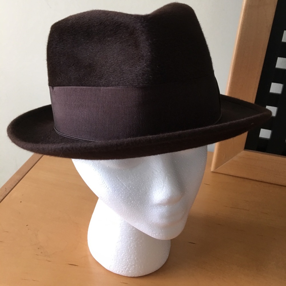 🎩 Vintage Borsalino Brown Soft Bowler Hat Fedora